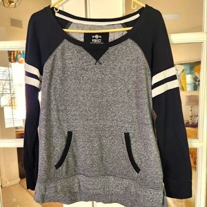 Black and Gray Sweatshirt with Stripes